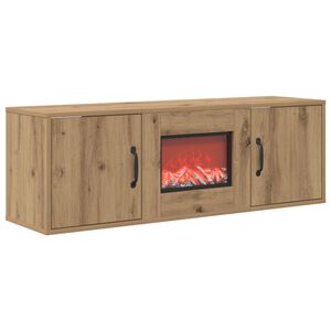 vidaXL Caminetto elettrico Rovere Artigianale 110 x 30 x 36,5 cm