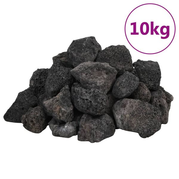 vidaXL Rocce Vulcaniche 10 kg Nere 3-5 cm