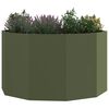 vidaXL Fioriera Verde oliva 90 x 90 x 50 cm Acciaio