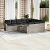 vidaXL Set Divani da Giardino 11 pz con Cuscini in Polyrattan Grigio