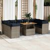 vidaXL Set Divano da Giardino 10 pz con Cuscini Grigio in Polyrattan