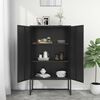 vidaXL Credenza Alta Nera 80x35x135 cm in Acciaio