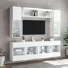 vidaXL Set Mobili TV a Muro 6 pz con Luci LED Bianco