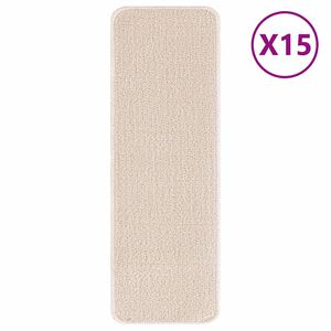 vidaXL Tappetini Antiscivolo per Scale 15 pz 60 x 25 cm Crema PP