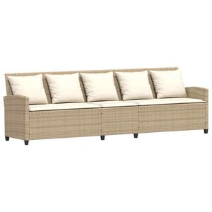 vidaXL Divano da Giardino con Cuscini a 5 Posti Beige in Polyrattan