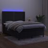 vidaXL Letto a Molle con Materasso e LED Nero 140x200 cm in Velluto