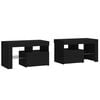 vidaXL Comodini 2 pz con Luci a LED Neri 70x36,5x40 cm