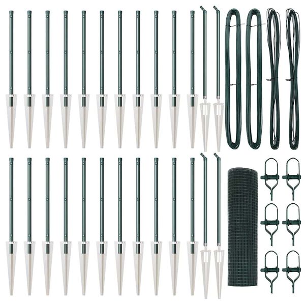 vidaXL Palo della recinzione Verde 50 x 0,4 m (rete 16 x 16 mm)