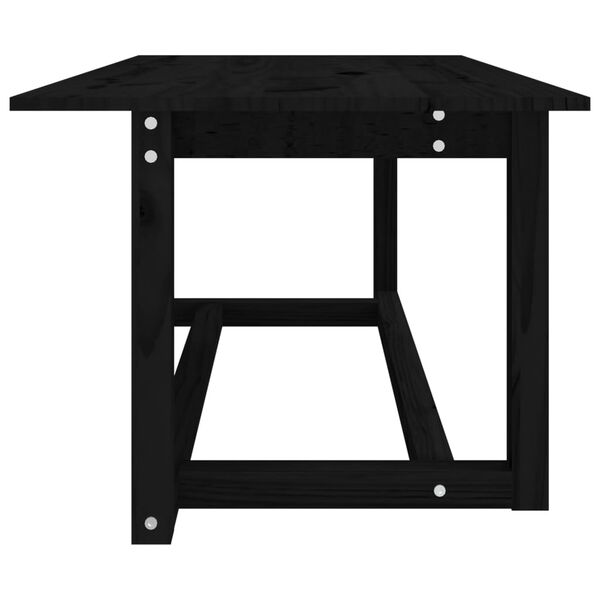 vidaXL Tavolino da Salotto Nero 110x55x45 cm Legno Massello di Pino