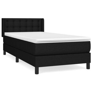 vidaXL Giroletto a Molle con Materasso Nero 80x200 cm inTessuto