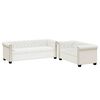 vidaXL Divani Chesterfield a 2 Posti e a 3 Posti in Similpelle Bianco