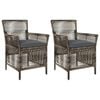 vidaXL Sedia da esterno 2 pcs Grigio e Grigio Scuro polyrattan