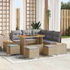 vidaXL Set Divano da Giardino con cuscino 9 pcs Beige Poly Rattan