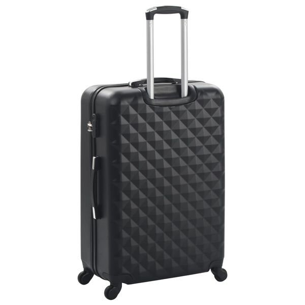vidaXL Set Trolley a Custodia Rigida 3 pz Nero in ABS