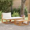 vidaXL Set Divani da Giardino 3 pz con Cuscini Crema in Legno Acacia