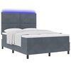 vidaXL Letto a Sorgente LED Grigio scuro 140 x 200 cm Tessuto