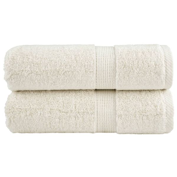 vidaXL Asciugamani per Ospiti SOLUND 2 pz Crema 30x50 cm 600 g/m&sup2;
