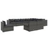 vidaXL Set Divani da Giardino 10 pz con Cuscini in Polyrattan Grigio
