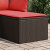 vidaXL Sgabello da giardino con cuscino marrone 55x55x37 cm in polyrattan