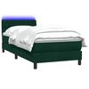 vidaXL Letto a Molle con Materasso e LED Verde Scuro 90x210 cm Velluto