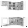 vidaXL Unit&agrave; Cucina KALMAR 8 pz Grigio Cemento Legno ingegnerizzato