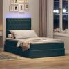 vidaXL Letto con contenitore e LED Verde Scuro 120 x 200 cm Velluto