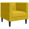 vidaXL Set Divani Chesterfield 3pz con Cuscini Giallo Velluto