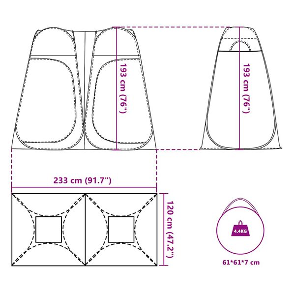Tenda Da Campeggio Ultraleggera Tilenvi 2 Posti - Impermeabile, Con Zanzariera, Facile Da Montare Per Trekking E Escursioni - Foto 9