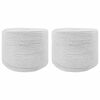 vidaXL Spago di Cotone 2 pz 2 mm 100 m Bianco 100% Cotone