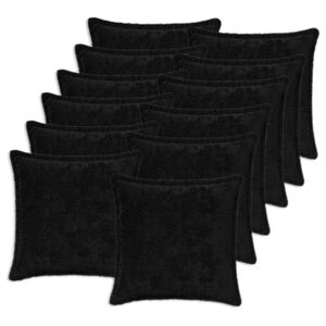 vidaXL Federa 12 pz HOUTEN Nero 40 x 40 cm Pelliccia di Coniglio Finta