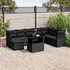 vidaXL Set Divani da Giardino 9 pz con Cuscini Nero in Polyrattan
