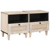 vidaXL Armadio da Notte con cassetto 2 pcs Beige 40 x 33 x 46 cm