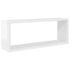 vidaXL Mensole Parete a Cubo 4pz Bianco Lucido 60x15x23cm Multistrato