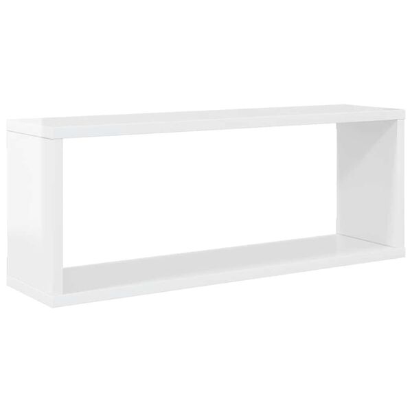 vidaXL Mensole Parete a Cubo 4pz Bianco Lucido 60x15x23cm Multistrato