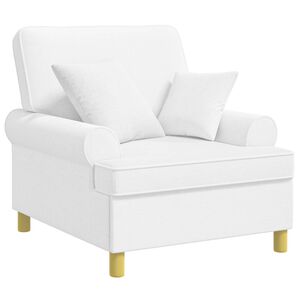 vidaXL Poltrona XL con Cuscini Bianco Tessuto