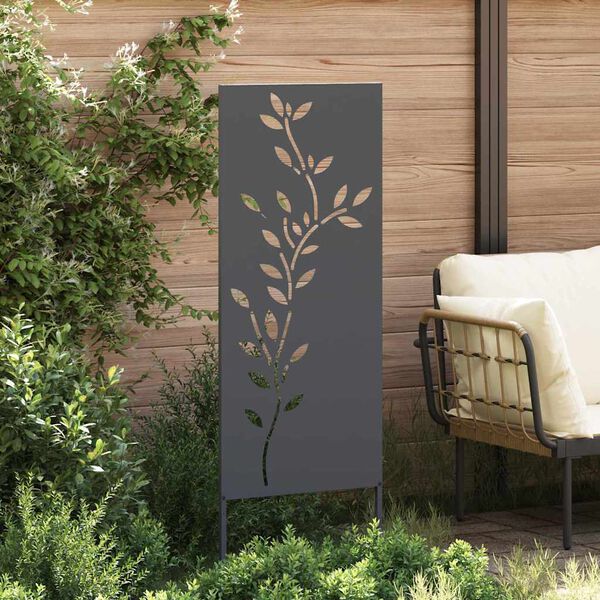vidaXL Schermo per privacy in giardino Floreale Antracite 50 x 140 cm