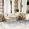 vidaXL Set Divani da Giardino 7 pz con Cuscini Beige in Polyrattan