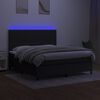 vidaXL Letto a Molle con Materasso e LED Nero 180x200cm in Tessuto