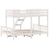 vidaXL Letto a Castello 80x200/140x200cm Bianco Legno Massello di Pino
