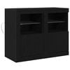 vidaXL Madia LED 2 pz 41 x 37 x 67 cm Legno ingegnerizzato Rovere Nero