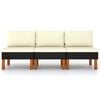 vidaXL Poltrone Centrali 3 pz Polyrattan e Legno Massello di Eucalipto