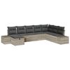 vidaXL Set Divano da Giardino 8 pz Grigio chiaro polyrattan