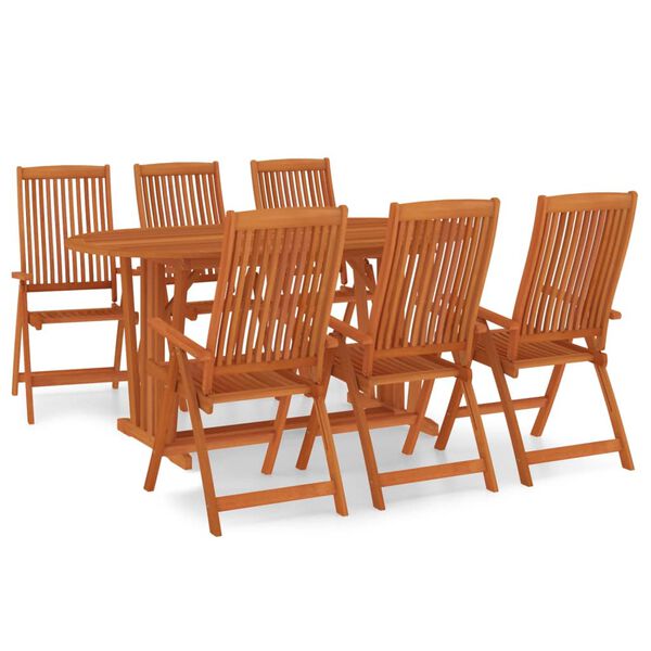 vidaXL Set da Pranzo per Giardino 7 pz in Legno Massello di Eucalipto