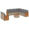 vidaXL Set Divano da Giardino 10 pz con Cuscini Beige in Polyrattan