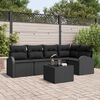 vidaXL Set di divani con cuscino 6 pcs Nero polyrattan