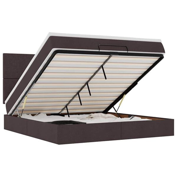 vidaXL Struttura Letto Pouf con Materasso 180x200 cm in Tessuto