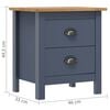 vidaXL Comodini Hill Grigi 2 pz 46x35x49,5 cm in Legno di Pino