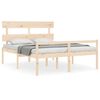 vidaXL Letto per Anziani con Testiera 160x200 cm in Legno Massello
