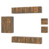 vidaXL Set Mobili Porta TV 8 pz Rovere Fumo in Legno Multistrato
