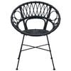 vidaXL Sedia da pranzo 2 pcs Nero 65 x 55,5 x 81 cm Rattan e Ferro